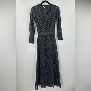 Missoni Dark Navy Textured Long Sleeve Dress Women’s Size 40 Italy